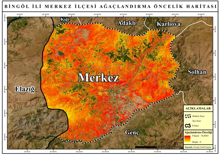Ağaçlandırma öncelik haritası
